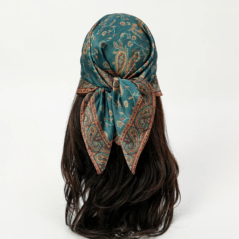 Paisley Print Scarf Square Bandana Neckerchief Hair Ribbon Headband Hair Accessories