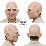 Bald Old Man Mask Full Head Latex Scary Grandpa Halloween Horror Party Cosplay Costume Prop