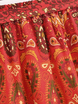 Nuri's Boho Red Floral Print Wide Leg Pants