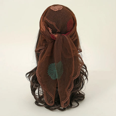 Lace Paisley Embroidered Square Bandana Scarf 23 Colours