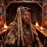 Unisex Viking Faux Fur Headdresses and Wolf Head Masks