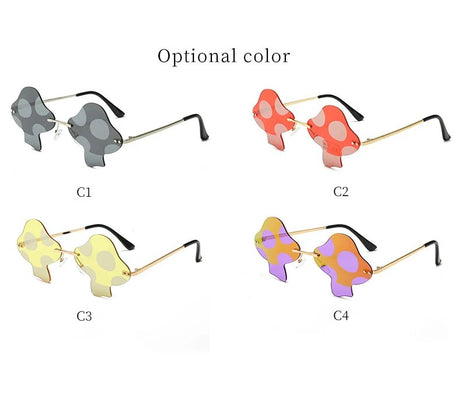 Fungi Funglasses Mushroom Rimless Sunglasses