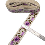1 Yards Embroidered Rose Lace Trim Jacquard Ribbon DIY Craft Making Sewing Supplies