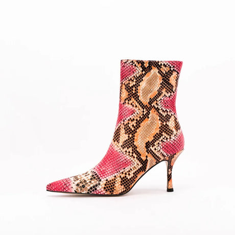 Sssseriously Ssssasssy Sssshort Boots Black Red Snake Ankle Boots