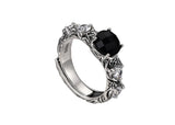 Eternal Night Forest S925 Sterling Silver Ring Agate Zircon