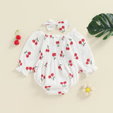 Valentines Day Easter St Patricks Christmas Baby Girls Heart Print Romper with Headband