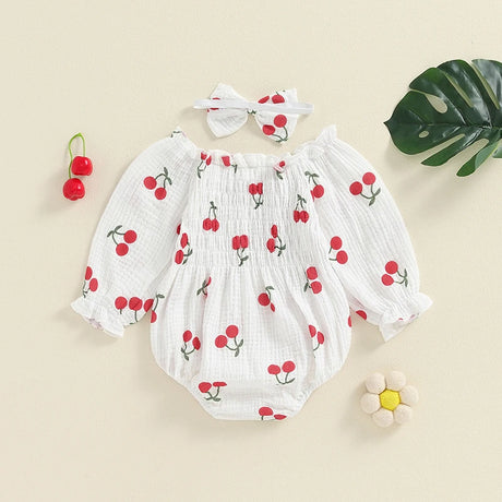 Valentines Day Easter St Patricks Christmas Baby Girls Heart Print Romper with Headband