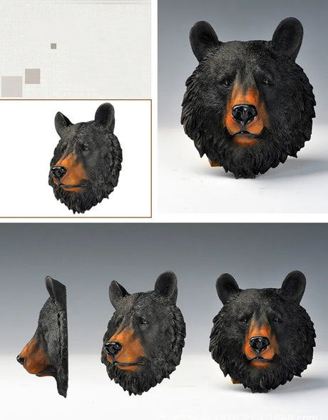 Resin Tiger Lion Wolf Bear Animal Head Wall Decor