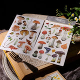 2 Sheet Vintage Mushroom RUB ON Transfer Stickers Junk Journal DIY Album Scrapbooking Craft Stickers