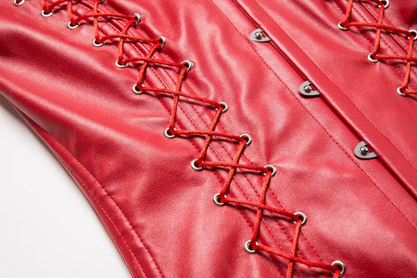 Vampira Draven's Lace-Up Steel Boned PU Corset