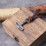 Thor's Hammer Norse Viking Stainless Steel Pendant Necklace For Men with Wooden Gift Box