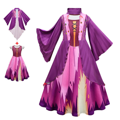 Hocus Pocus 2 Costume Girls Sanderson Sisters Children Sarah Witch Dress