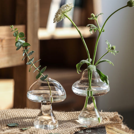 Mushroom Glass Vase Plant Hydroponic Terrarium Vase
