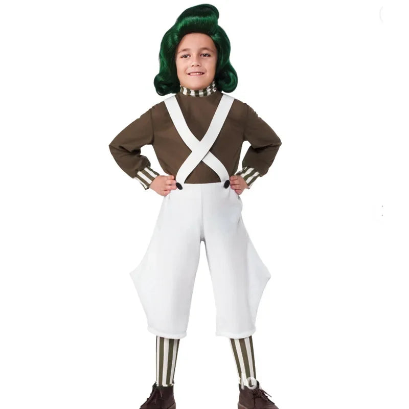 Willy Wonka Charlie and the Chocolate Factory Oompa Loompa Cosplay Book Week Halloween Costumes