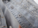 Lace Beaded Denim Vest