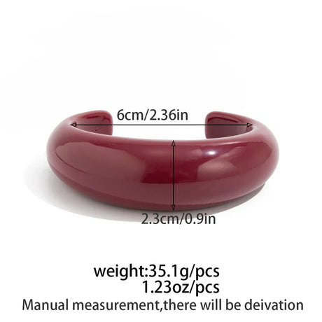 Vintage Style Cherry Red Acrylic Resin Chunky Bangles Bracelet