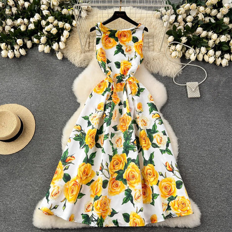 Spring Races Floral Tank Dress with Pockets