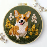 Corgi Dog DIY Embroidery Kit for Beginners