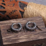 Loop Stainless Steel Huggie Hoop Earrings for Men with Wooden Box