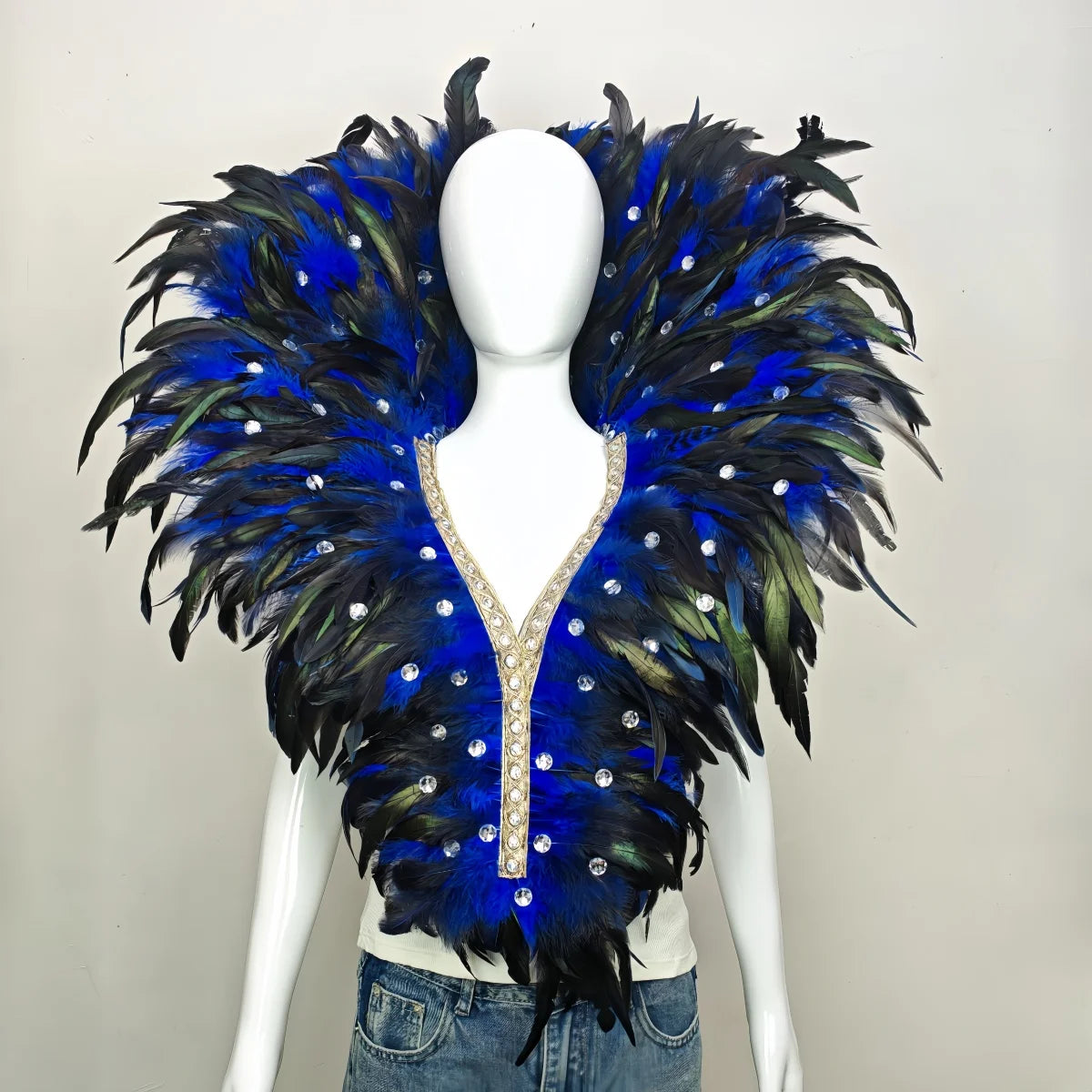 Carnival Mardi Gras Feather Collar Stage Performance Festival Costume