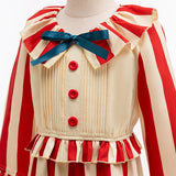 Clown In A Cornfield Kid Cosplay Halloween Costume Girls Boy Clown Jumpsuit