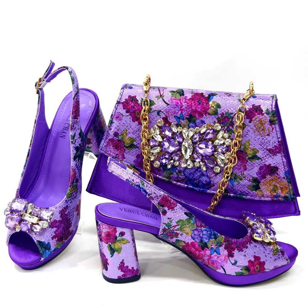 Spring Garden Party Shoes And Matching Bag Set