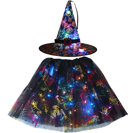 LED Witch Stars Tutu Skirt Glow Party Costumes Halloween