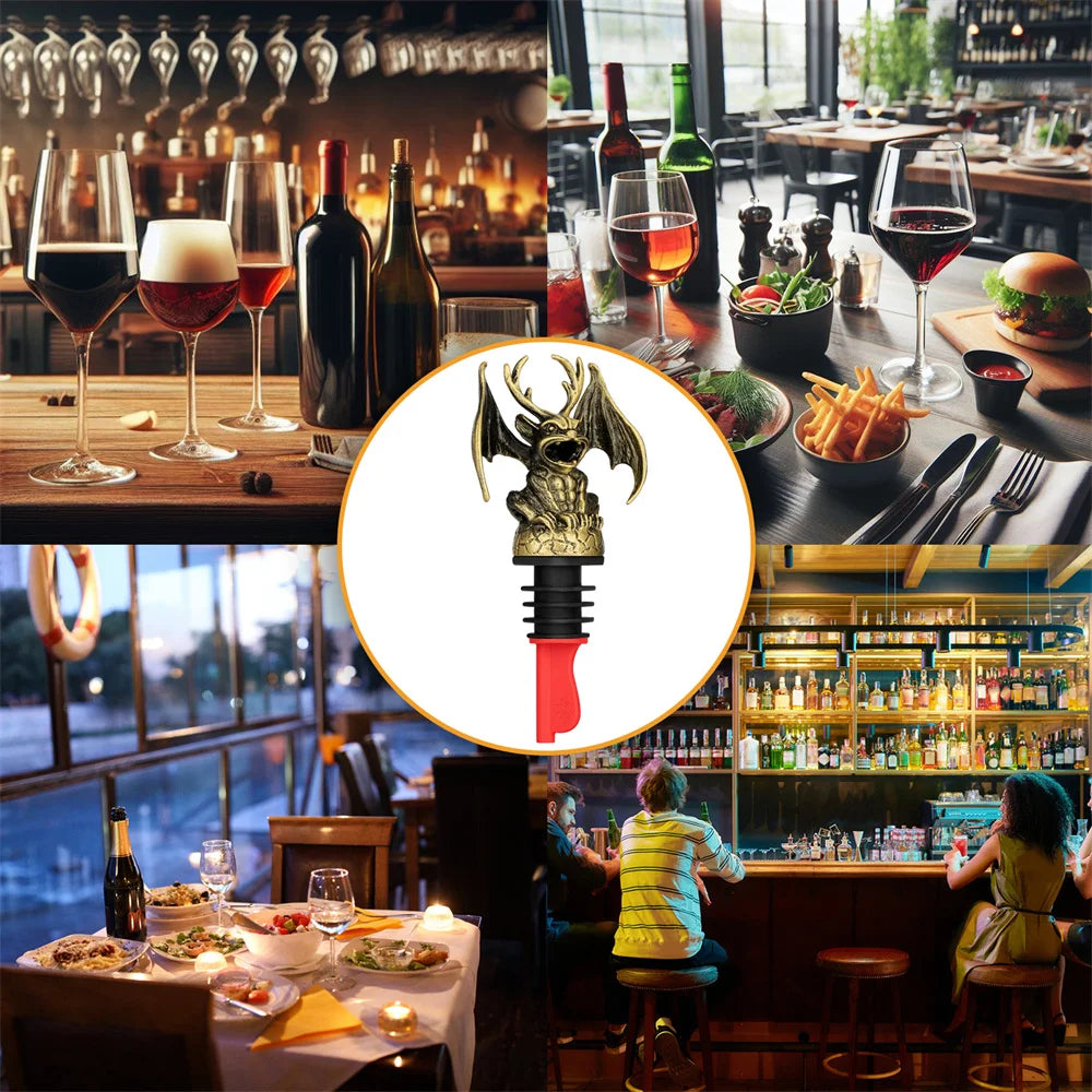 Gargoyle 2-in-1 Wine Pourer and Bottle Stopper Bar Tools Wine Aerators