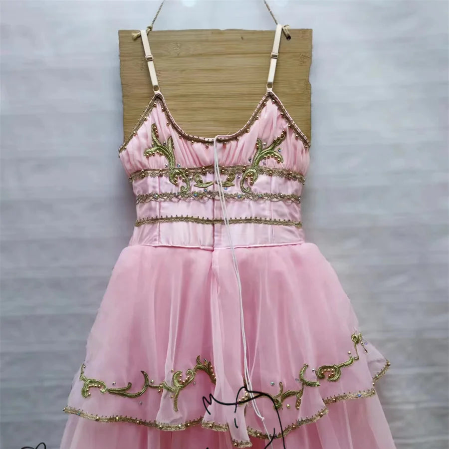 Le Réveil de Flore Dawn Goddess High-end Custom Made Professional Ballet Long Tutu Dress Competition Performance