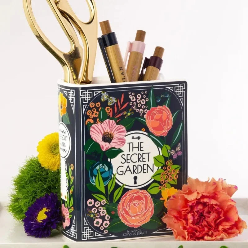 Ceramic Book Vase Bookshelf Decor for Book Lovers