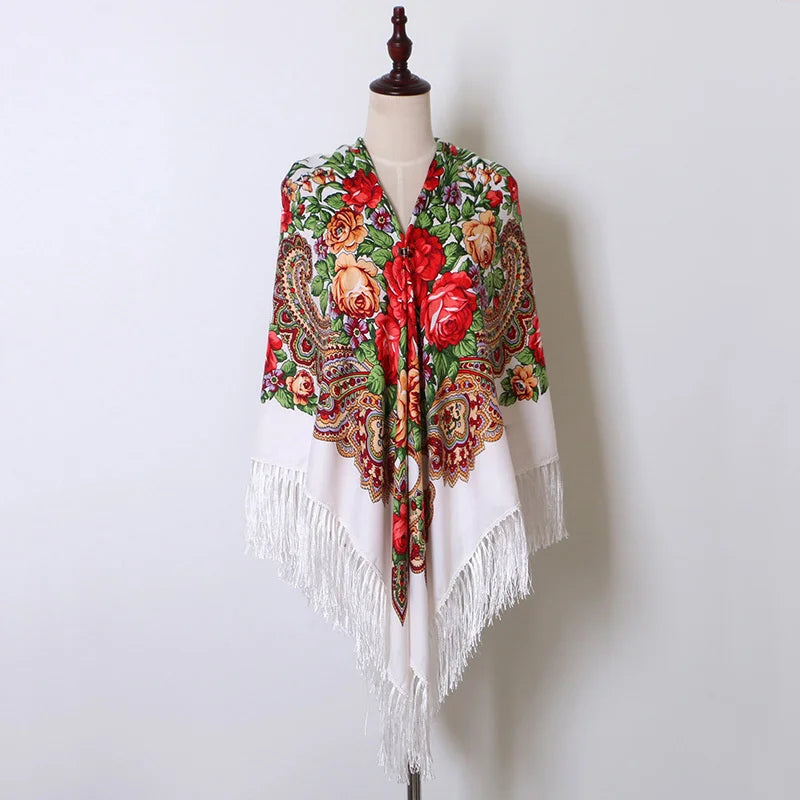 Babushka Shawl Large Fringed Scarves 160*160cm