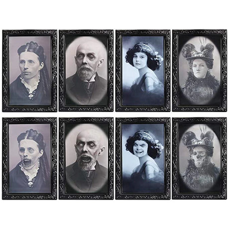 Horror Portraits Changing Face Ghost Halloween Decoration 3D Ghost Picture Frame