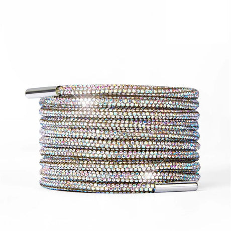 One Rhinestone Shoelace Casual Sneakers Round Shoe Laces Rainbow Diamond Cross Braiding 100/120/140/160CM