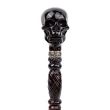 Black Skull Wooden Walking Stick Cosplay Sceptre Cane 93cm