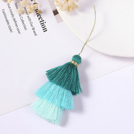 1/2pcs Cotton Tassels for Crafts Tri-Layered Tassels with Hanging Loop for Crafts Jewelry Making Bookmark Clothing  Accessories