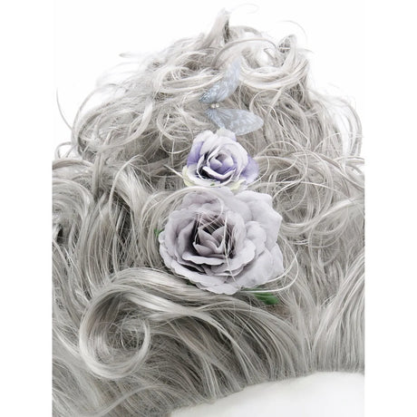 Pink Fluffy High-Top Cosplay Wig Queen's Hairstyle with Feather Flowers