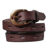 Maggy's Genuine Leather Women's Belt Pure Copper Button