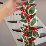 Christmas Garland Artificial Red Holly Berry Vine Xmas Tree Hanging Decoration