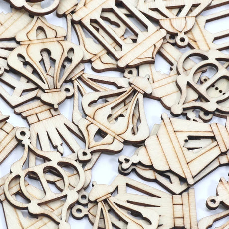 20pcs Wooden Vintage Lanterns Lamp Shapes Scrapbooking Embellishments DIY Wood Craft Supplies