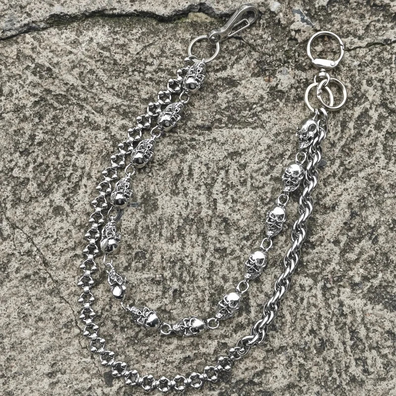 Skull Pocket Punk Wallet Chain Stainless Steel