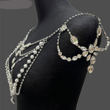 Pearl Rhinestone Shoulder Jewellery for Wedding Dress Accessories Body Chain