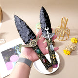 Helka's Natural Crystal Obsidian Dagger Stone Altar Knife