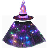 LED Witch Stars Tutu Skirt Glow Party Costumes Halloween