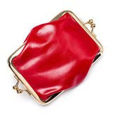 Genuine Leather Double Clamp Coin Purse Small Wallet Bag Pouch