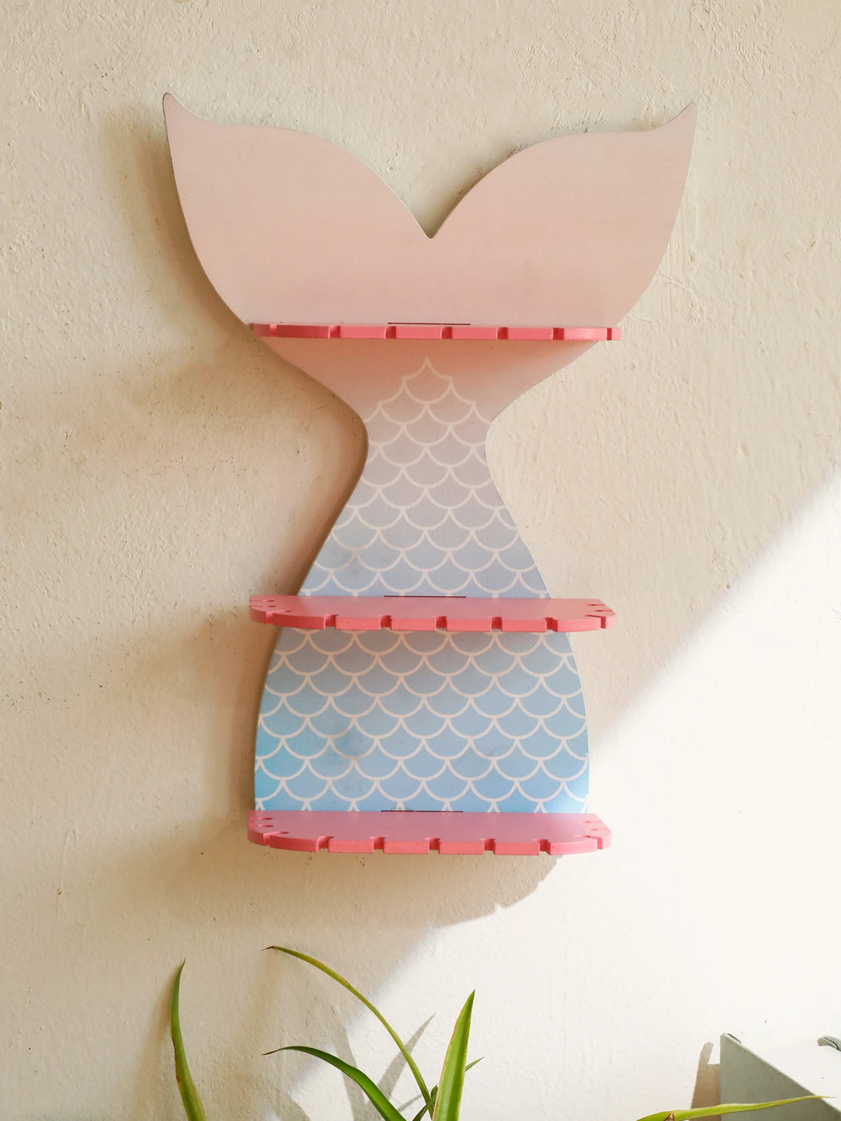 3 Tier Mermaid Tail Wall Floating Wall Shelf Jewellery Hair Accessories Display Shelves