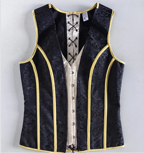 Men's Formal Boned Waistcoat Corset Vest Lace Up Burlesque Performance Stage Costume