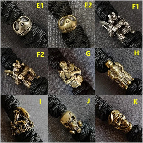 Warriror Helmets Paracord Beads Lanyard Dreadlock Beard Bead