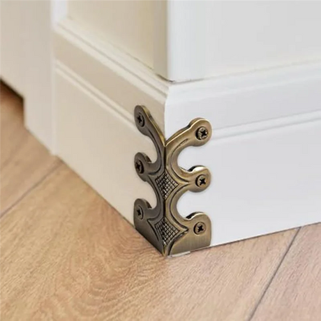 10PC Skiffers Baseboard Corner Protectors Solid Brass Skirting Board Corner Protectors