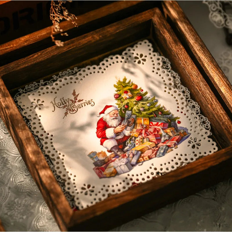 Vintage Christmas RUB ON Transfer Stickers Large DIY Craft Scrapbooking