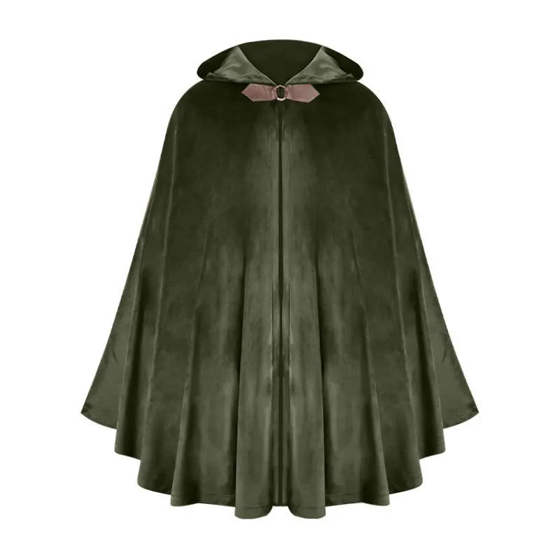 Short Medieval Velvet Capelet Hooded Cloak Renaissance Cape